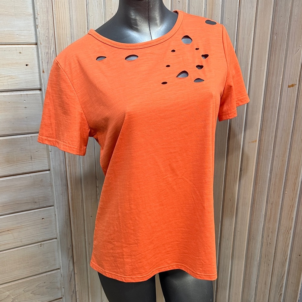 Vibrant Orange Short Sleeve Top